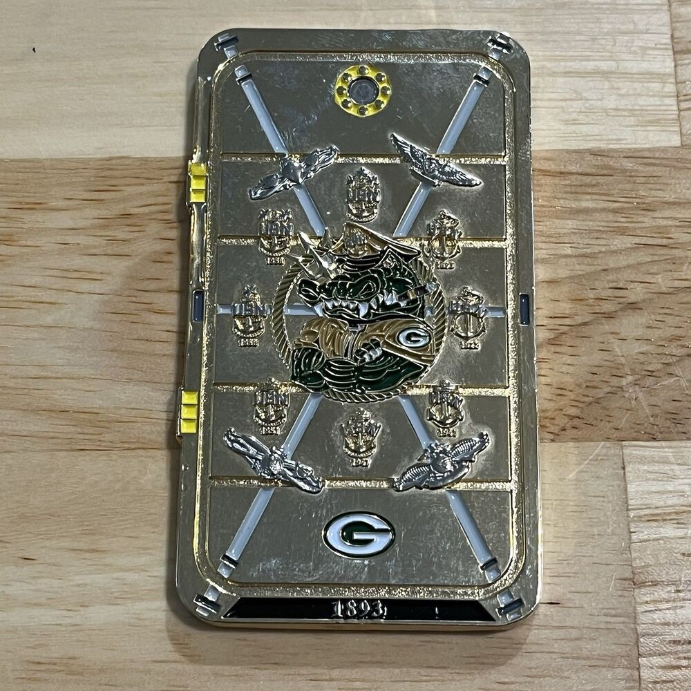 Challenge Coin US Navy USN CPO 365 Chief Petty Officer Training Green Bay Packer - Picture 2 of 3